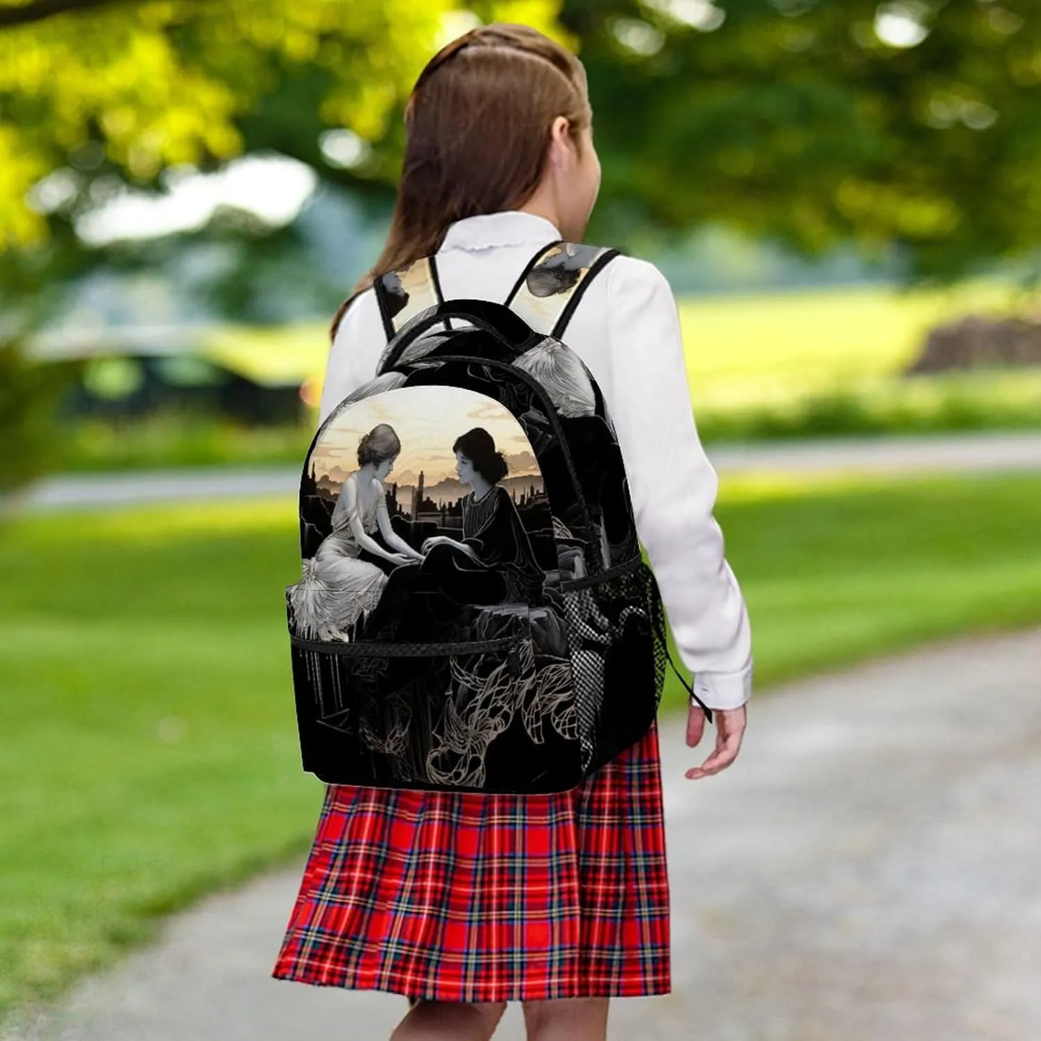 Backpacks Woman on Cliff Travel Bag Laptop Backpack Casual Daypack for Weekender Business Hiking