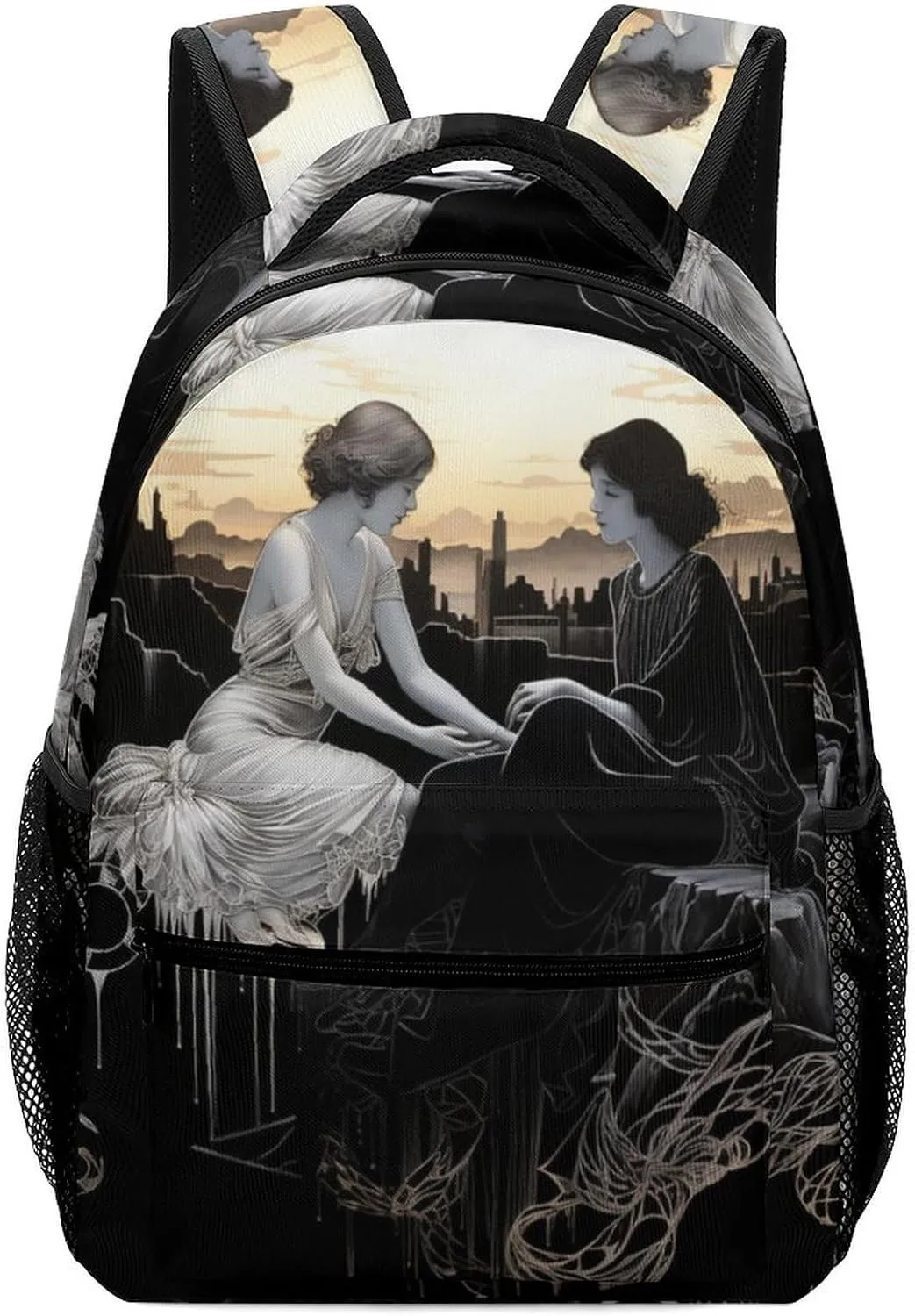 Backpacks Woman on Cliff Travel Bag Laptop Backpack Casual Daypack for Weekender Business Hiking