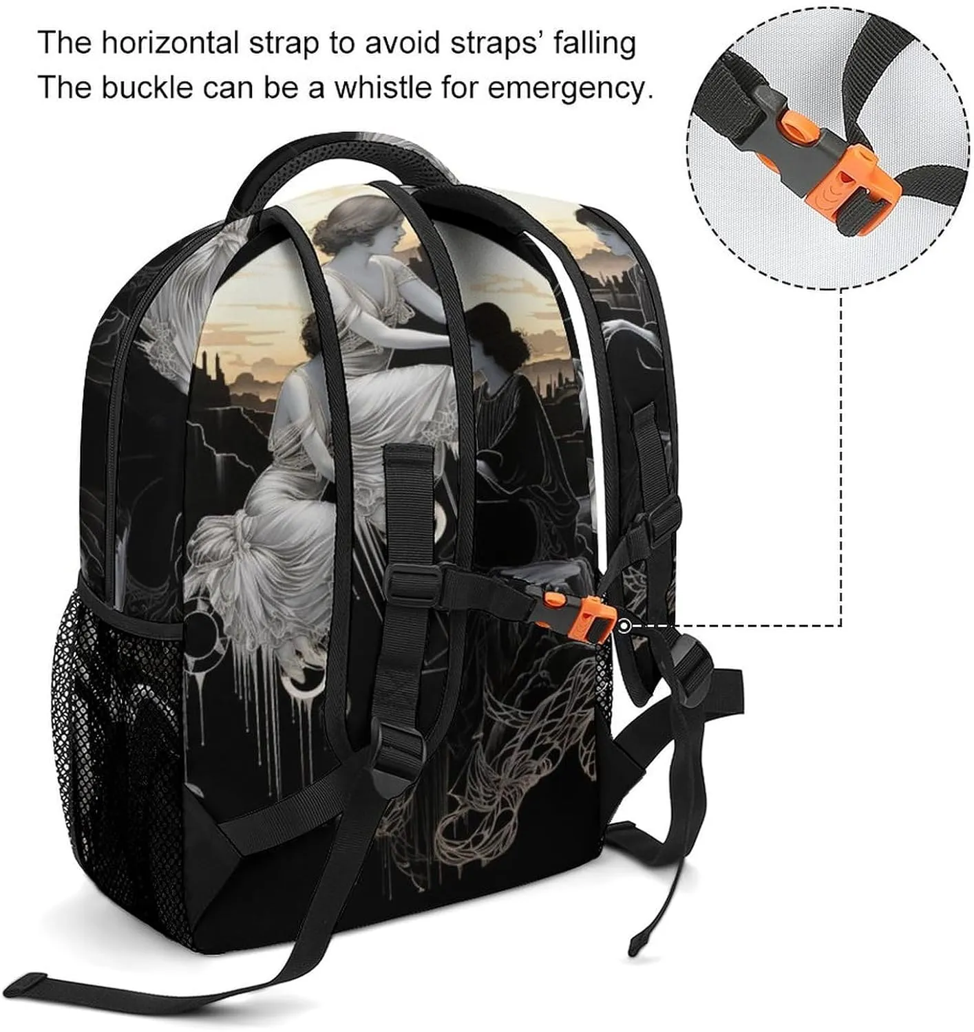 Backpacks Woman on Cliff Travel Bag Laptop Backpack Casual Daypack for Weekender Business Hiking