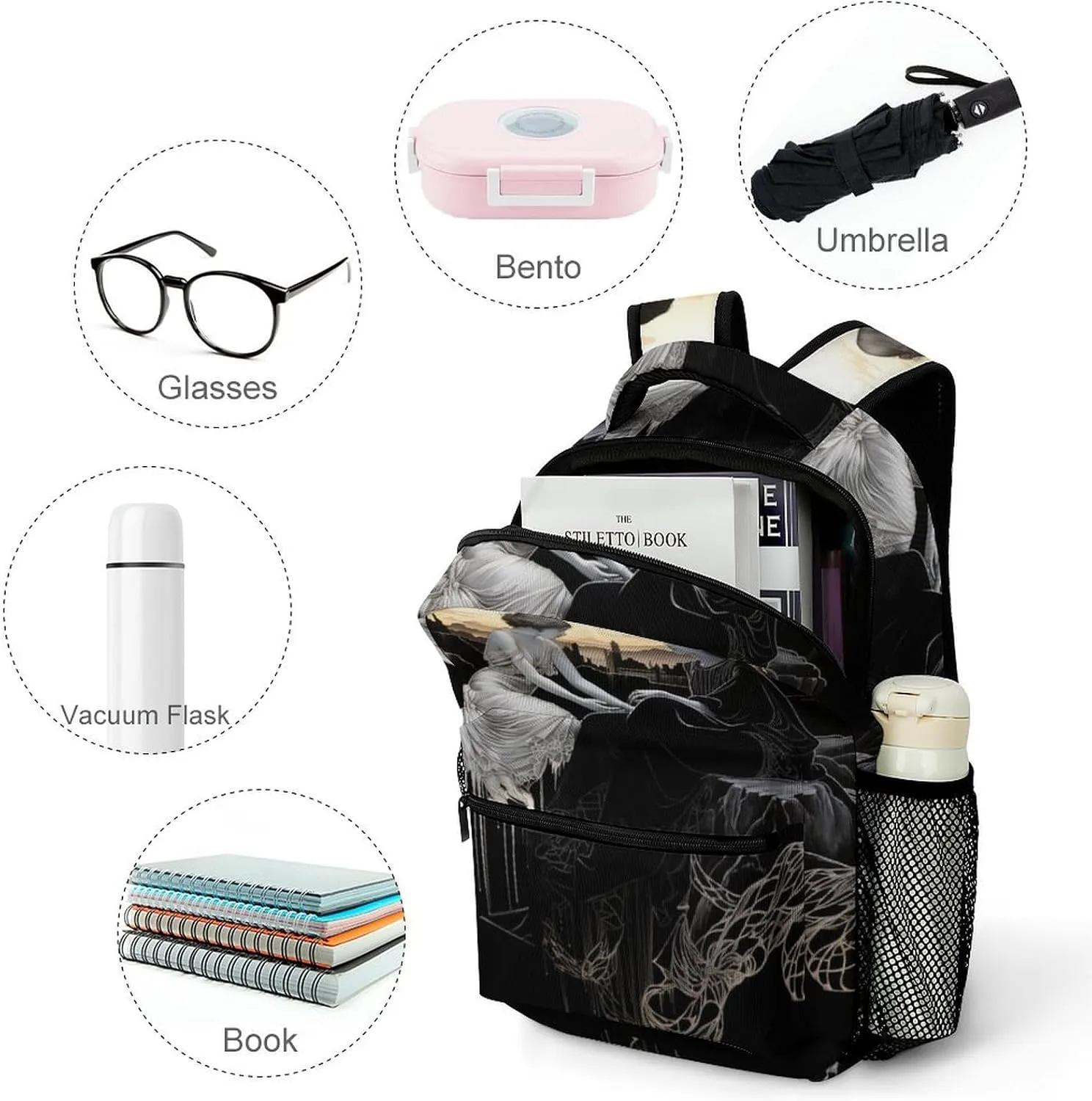Backpacks Woman on Cliff Travel Bag Laptop Backpack Casual Daypack for Weekender Business Hiking