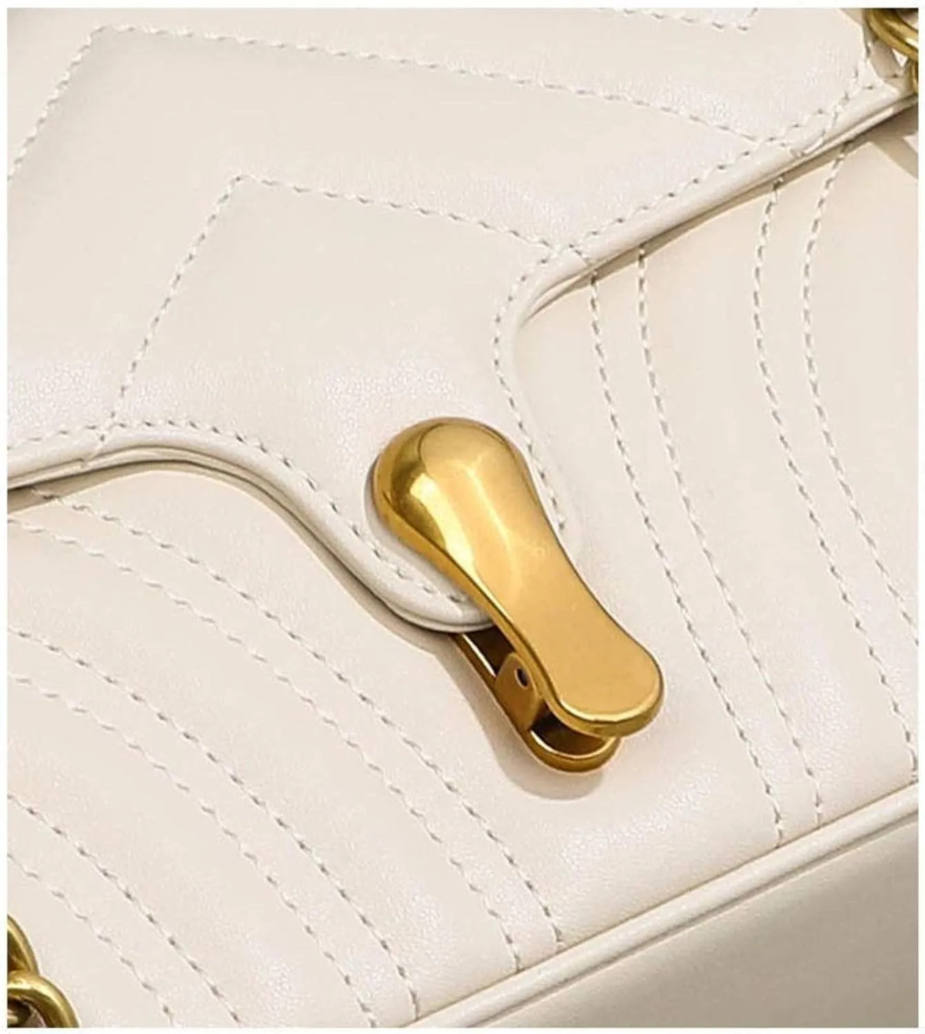 Bag Chain Bag All-Match Messenger Bag Shoulder Underarm Bag Genuine Leather Women's Bag (Mibai)