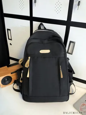BagForLove - Versatile Multi-Pocket Backpack: Unisex Letter Decor for Fashionable Functionality