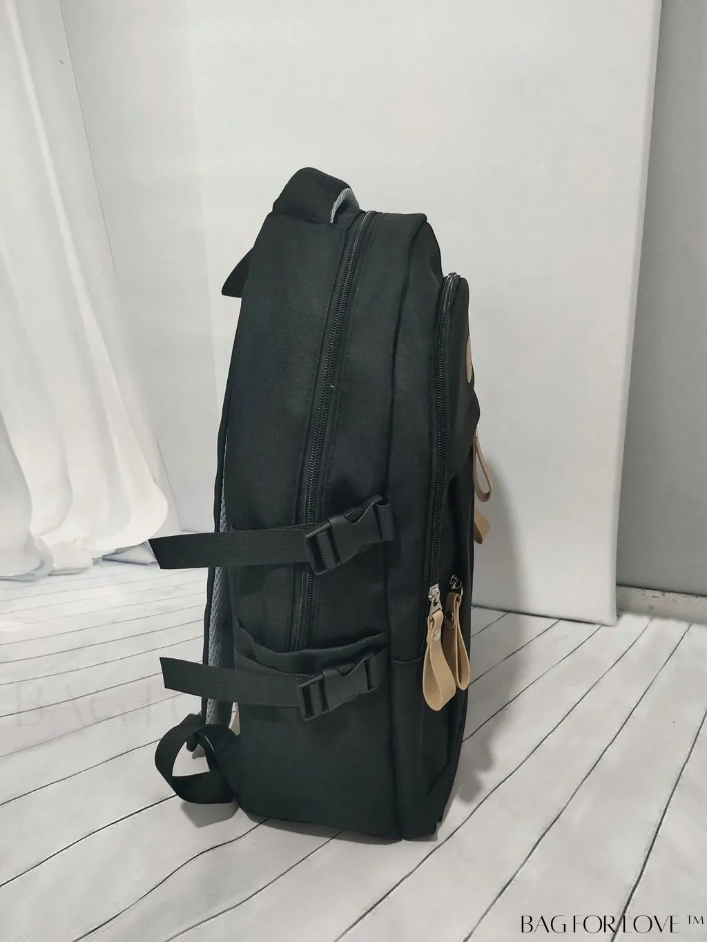 BagForLove - Versatile Multi-Pocket Backpack: Unisex Letter Decor for Fashionable Functionality