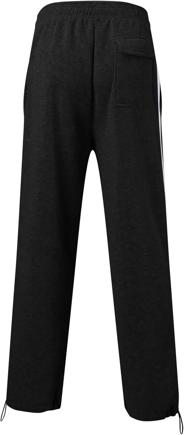 Baggy Sweatpants Men Drawstring Elastic Waist Heavyweight Casual Trousers with Pocket Straight Leg Running Track Pant