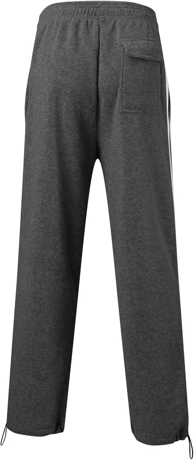 Baggy Sweatpants Men Drawstring Elastic Waist Heavyweight Casual Trousers with Pocket Straight Leg Running Track Pant