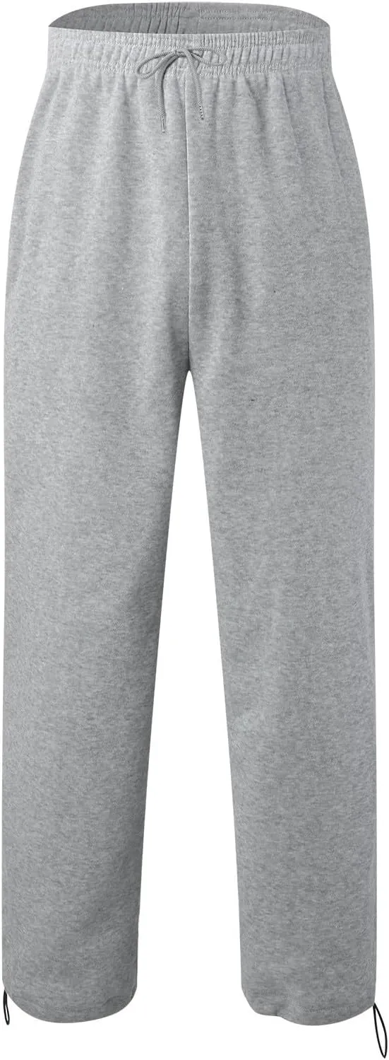 Baggy Sweatpants Men Drawstring Elastic Waist Heavyweight Casual Trousers with Pocket Straight Leg Running Track Pant