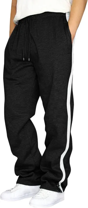 Baggy Sweatpants Men Drawstring Elastic Waist Heavyweight Casual Trousers with Pocket Straight Leg Running Track Pant