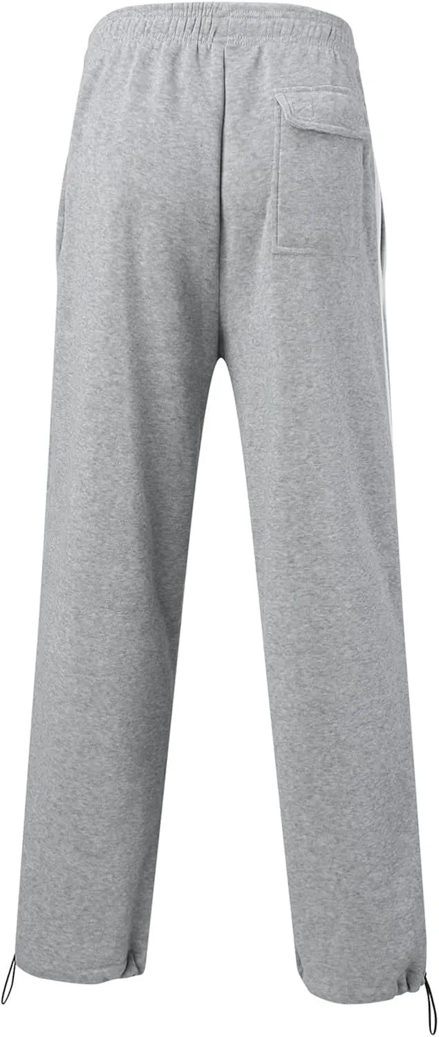 Baggy Sweatpants Men Drawstring Elastic Waist Heavyweight Casual Trousers with Pocket Straight Leg Running Track Pant