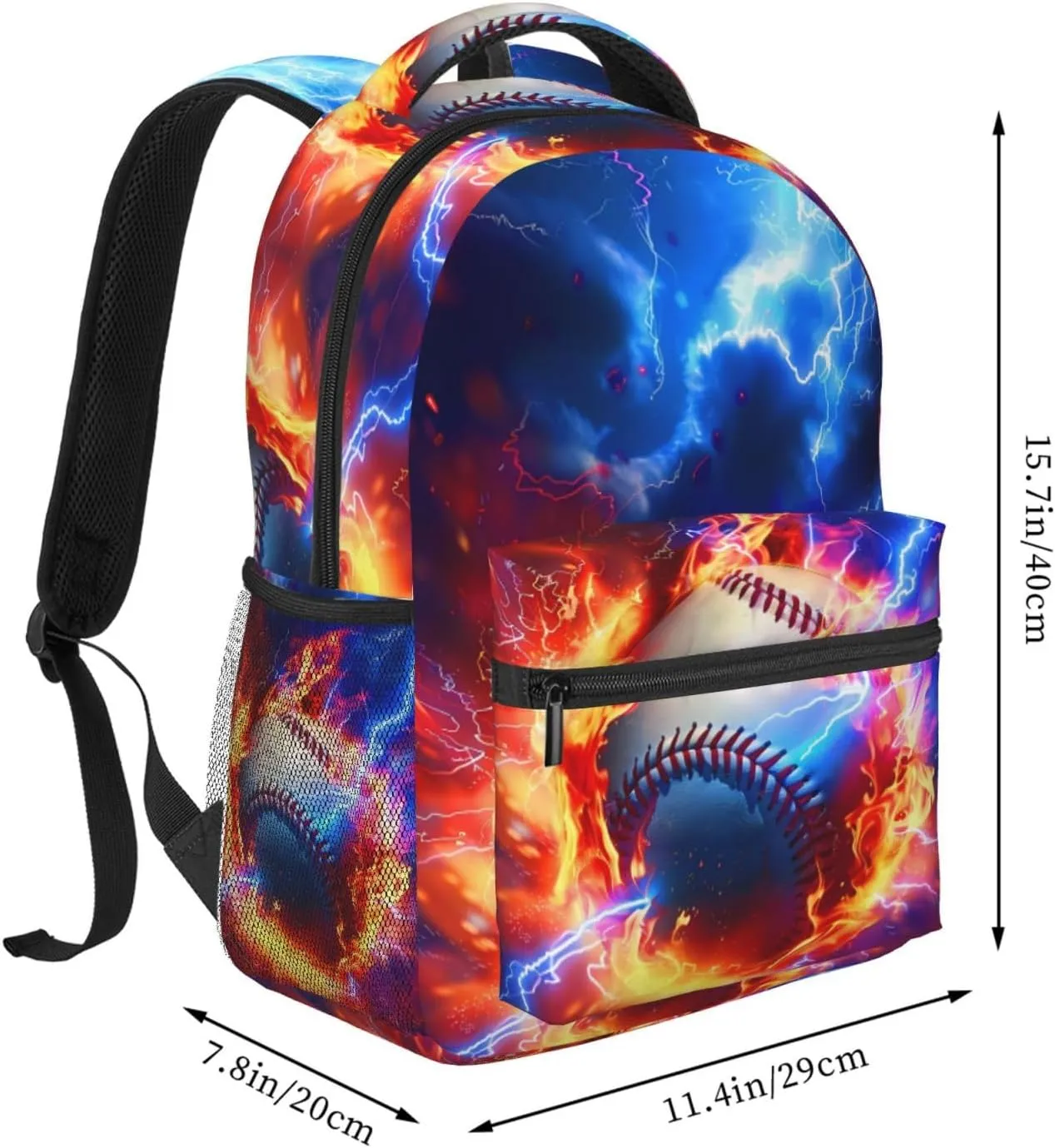 Baseball Themed Backpack for Boys Girls Bookbags Lightweight Adjustable Elementary Middle High School Bags for Kids Children Teenagers Travel Daypack Laptop Hiking Backpacks