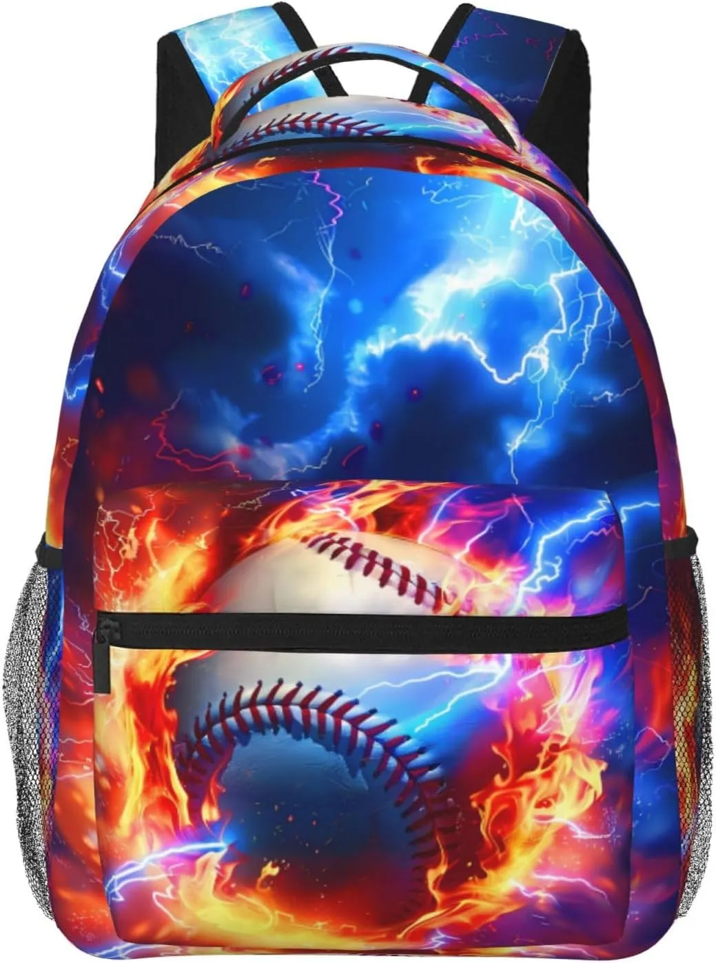 Baseball Themed Backpack for Boys Girls Bookbags Lightweight Adjustable Elementary Middle High School Bags for Kids Children Teenagers Travel Daypack Laptop Hiking Backpacks