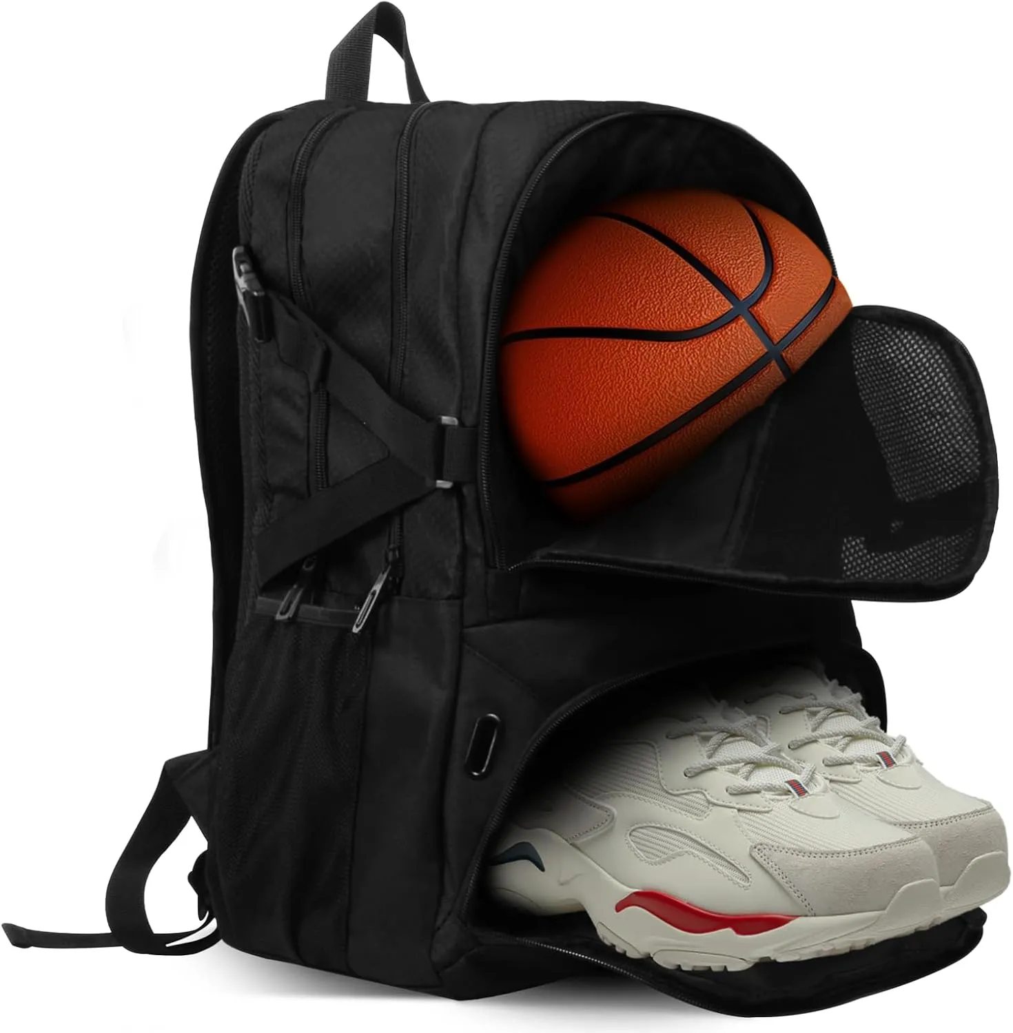 Basketball Backpack, Waterproof basketball bag with Large Shoe and Ball Compartment, Backpack for Women Men, Sports Equipment Bag for Soccer, Volleyball, Gym, Outdoor, Travel, 30L