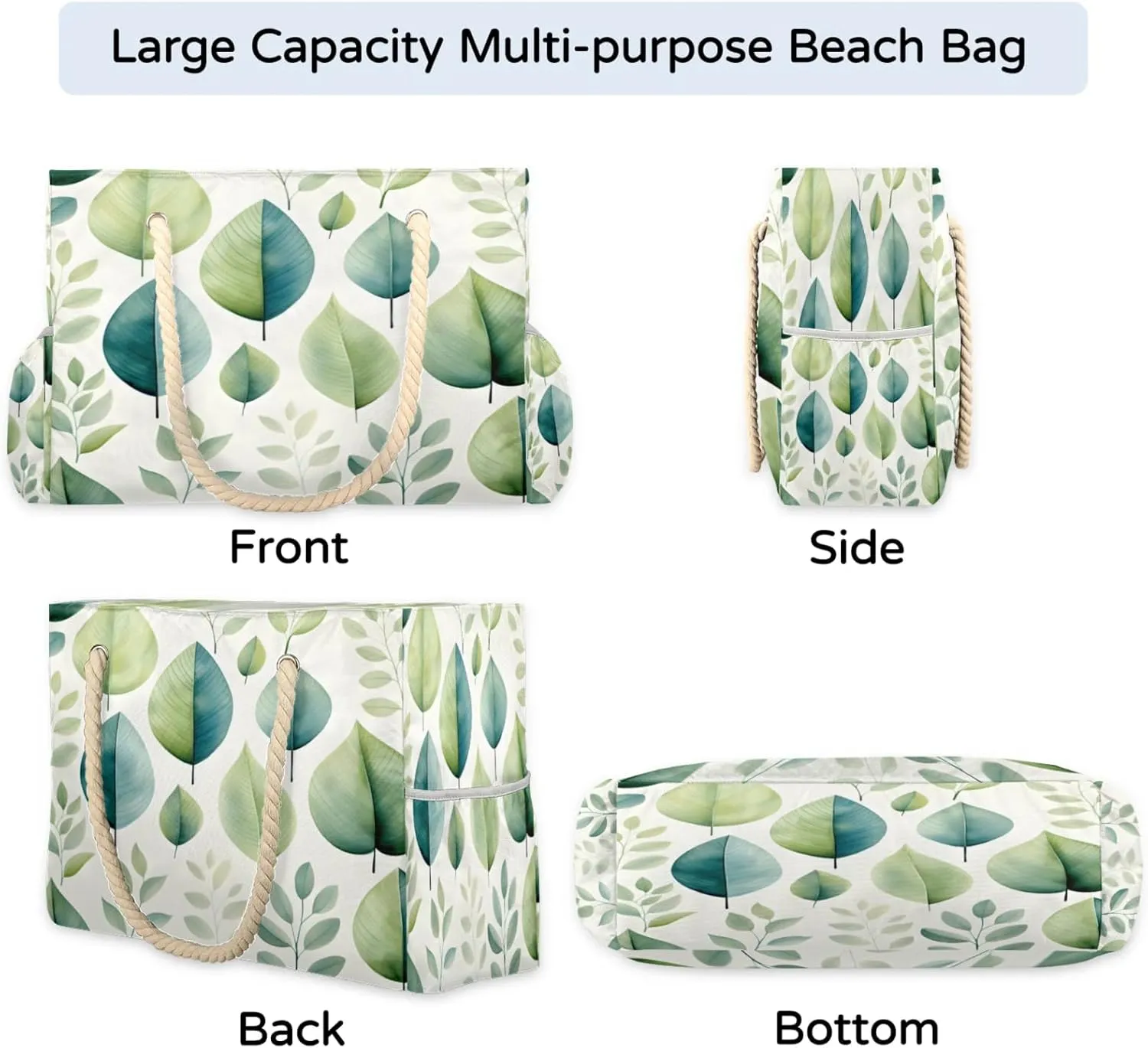 Beach Bags for Women and Men Extra Large Waterproof Sandproof Zipper Travel Tote Bag