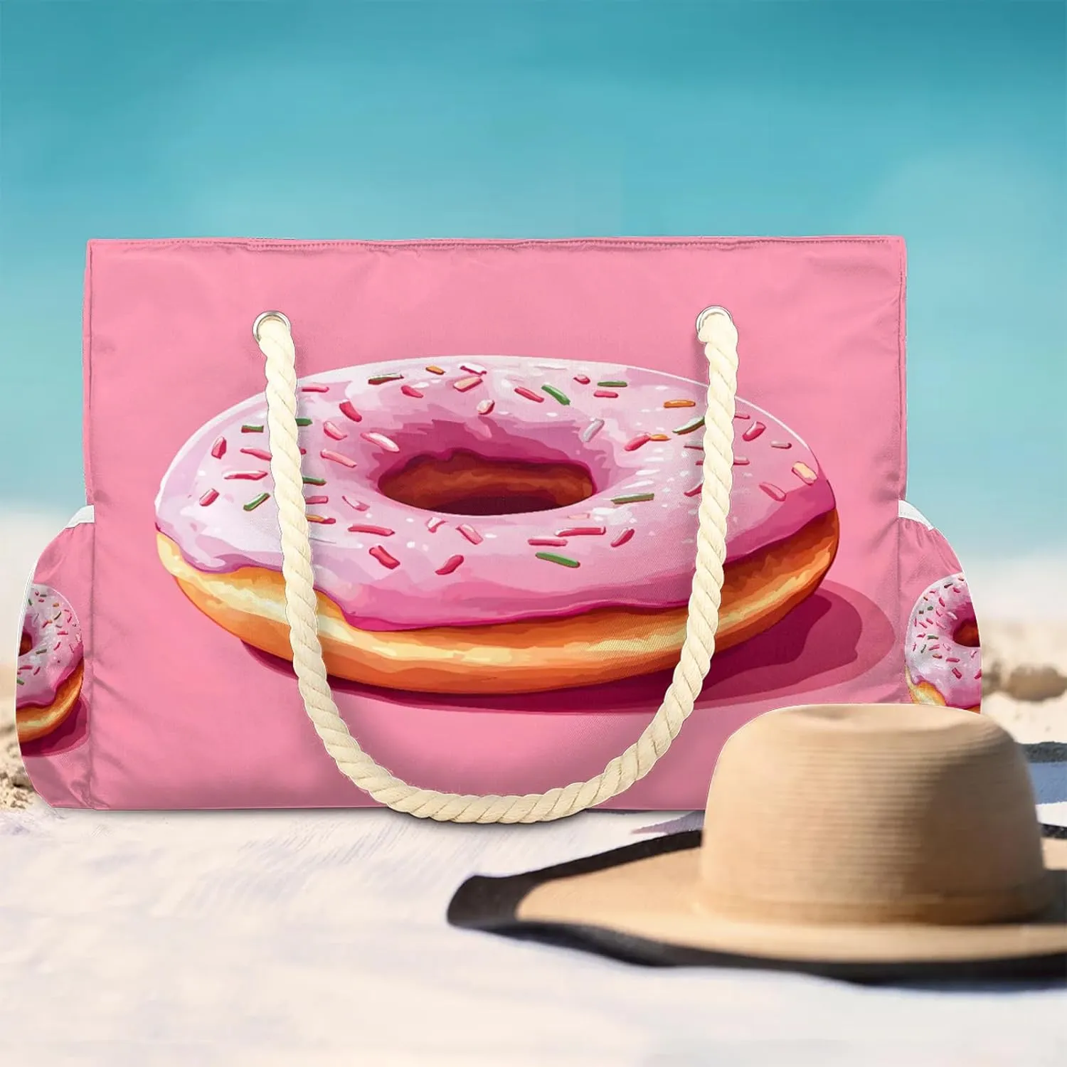 Beach Tote Bags for Women with Zipper Large Pool Bags for Swimming Travel Gym