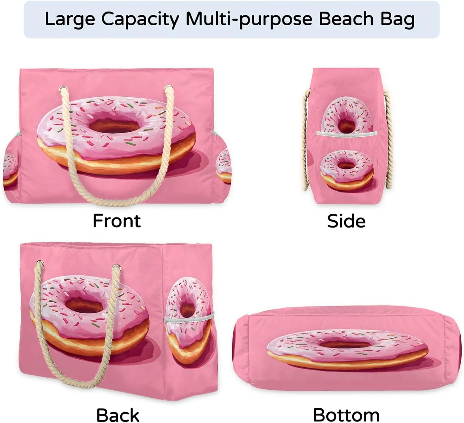 Beach Tote Bags for Women with Zipper Large Pool Bags for Swimming Travel Gym