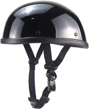 Beanie Motorcycle Half Helmet, DOT Approved Ultra-Thin Comfortable Cruising Low Profile Skull Cap, German Style Novelty Small Helmet for Chopper Moped Scooter Motorbike Electric