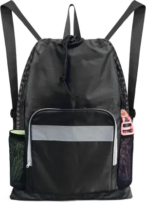 BeeGreen Drawstring Bags Backapck for Men Women Athletic Gym Sports Workout Beach Swim