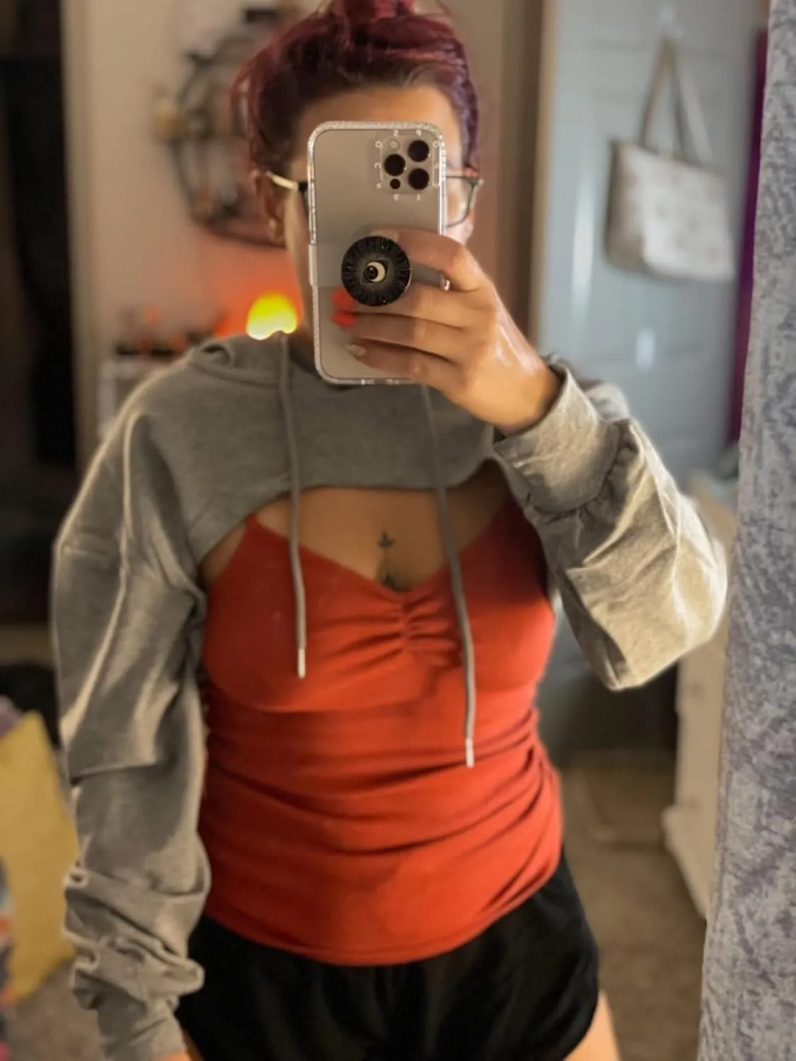 BEJONS Women Long Sleeve Cropped Super Crop Top Hoodies Sweatshirt Aesthetic Punk Hip Hop Dance Sexy Rave Cloth