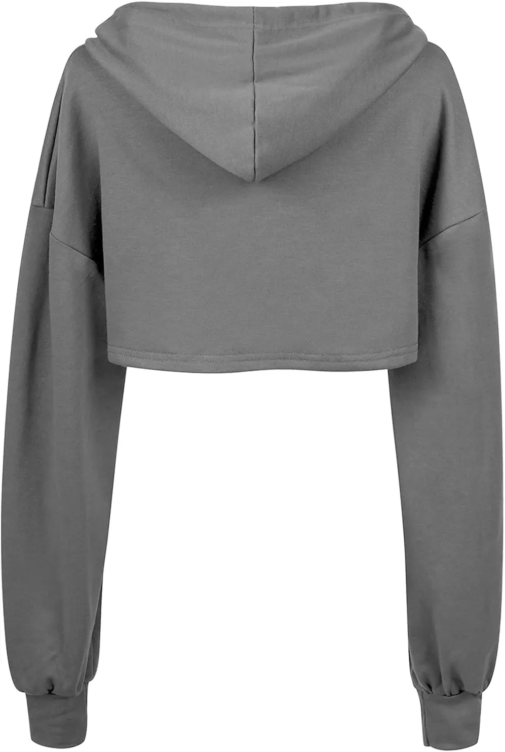 BEJONS Women Long Sleeve Cropped Super Crop Top Hoodies Sweatshirt Aesthetic Punk Hip Hop Dance Sexy Rave Cloth