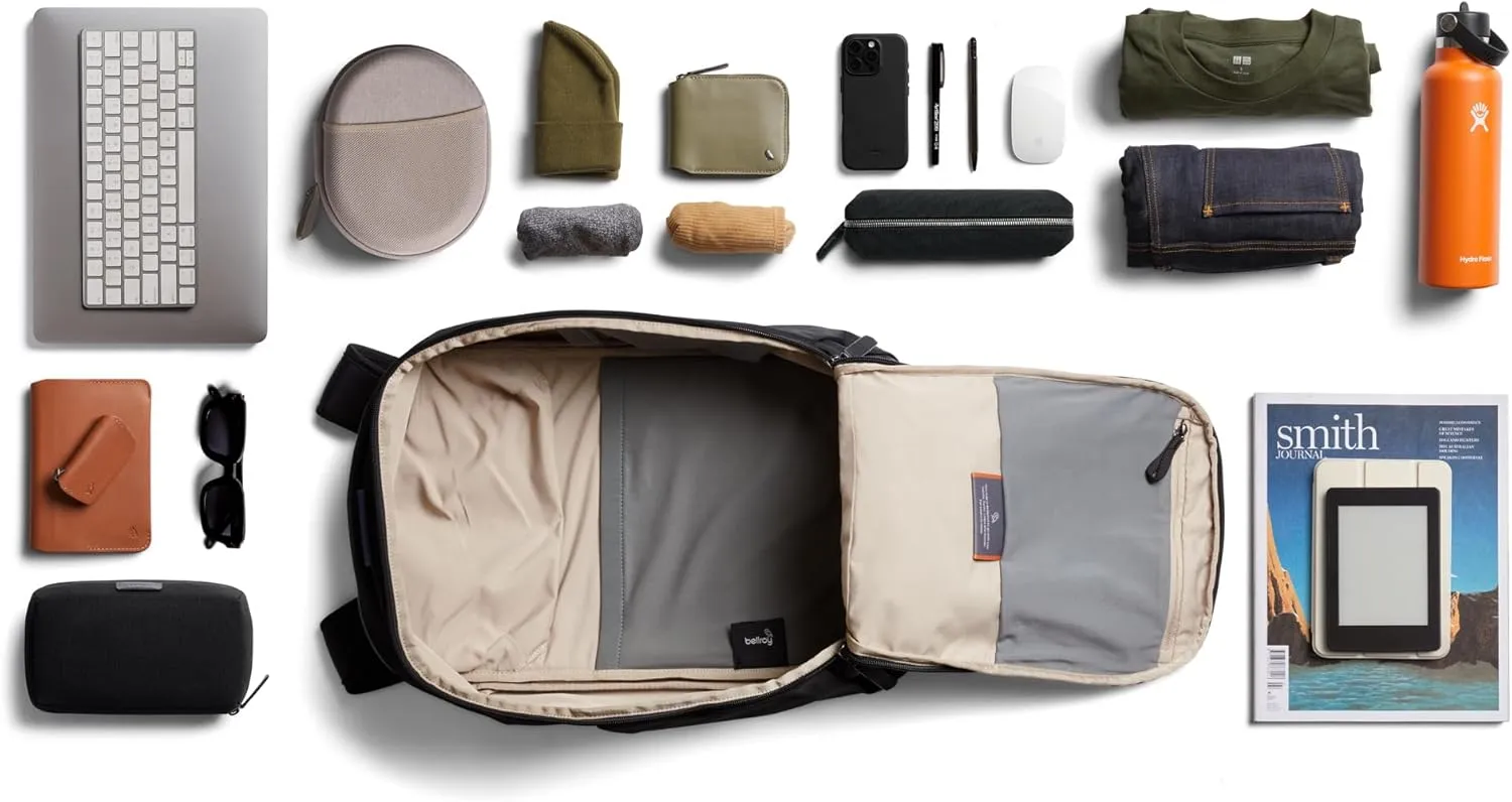 Bellroy Transit Workpack Second Edition (20L, fits 16” laptops, tech, gym gear, water bottle, daily essentials)- Black
