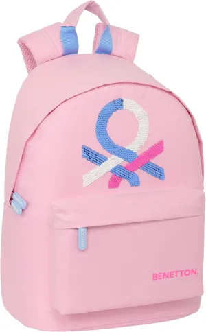 BENETTON PINK – Youth Backpack for Laptop 14.1 Inches, Ideal for Young People of Different Ages, Comfortable and Versatile, Quality and Resistance, 31 x 16 x 41 cm, Pink, pink, Estándar, Casual