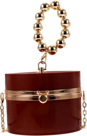 BESPORTBLE Cylindrical Handbag Women Fashion Chain Bag Acrylic Messenger Bag for Daily Storage