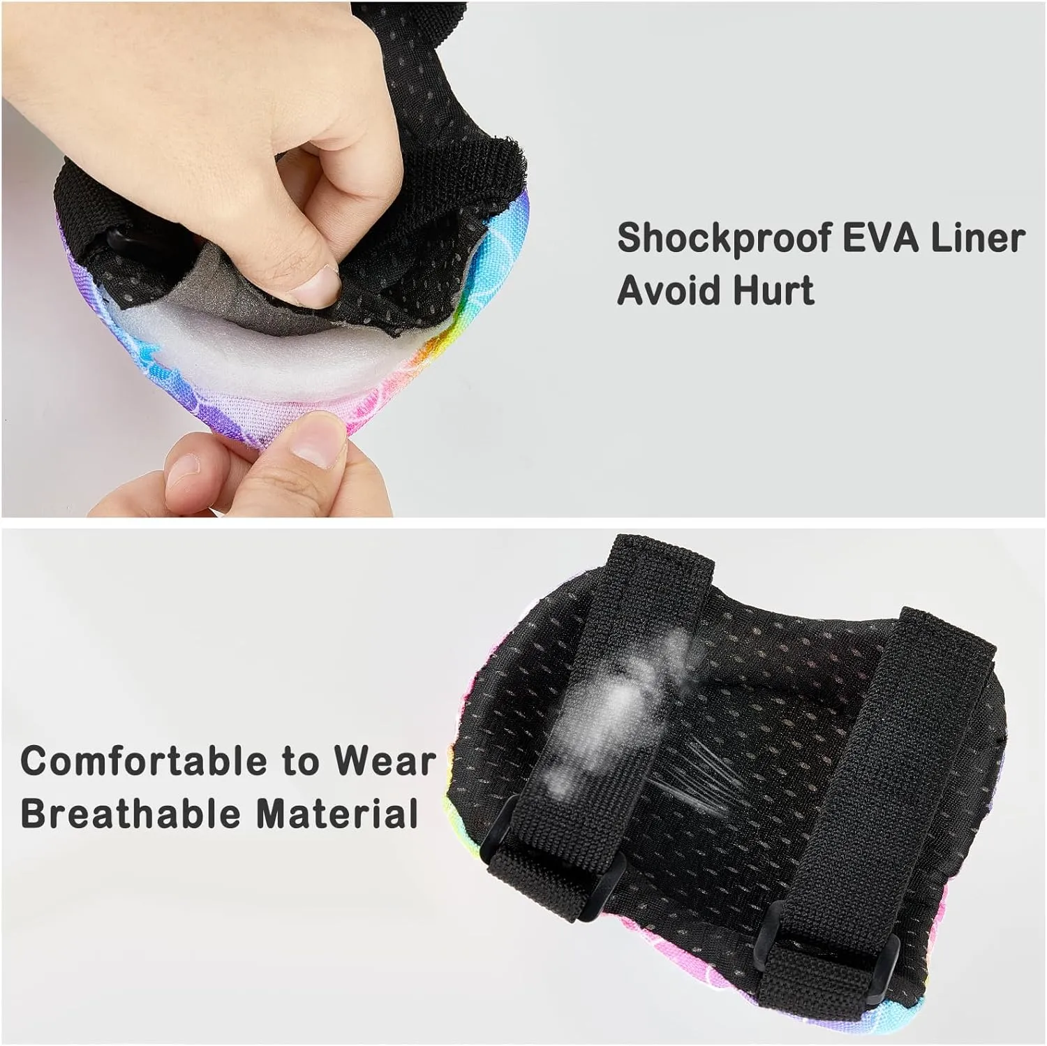 Bienbee Knee and Elbow Pads Set for Kids - 7pcs Unicorn Protective Gear With Wrist Guards and Bag for Girls Boys - Roller Skating, Inline Skates, Skateboard, Cycling