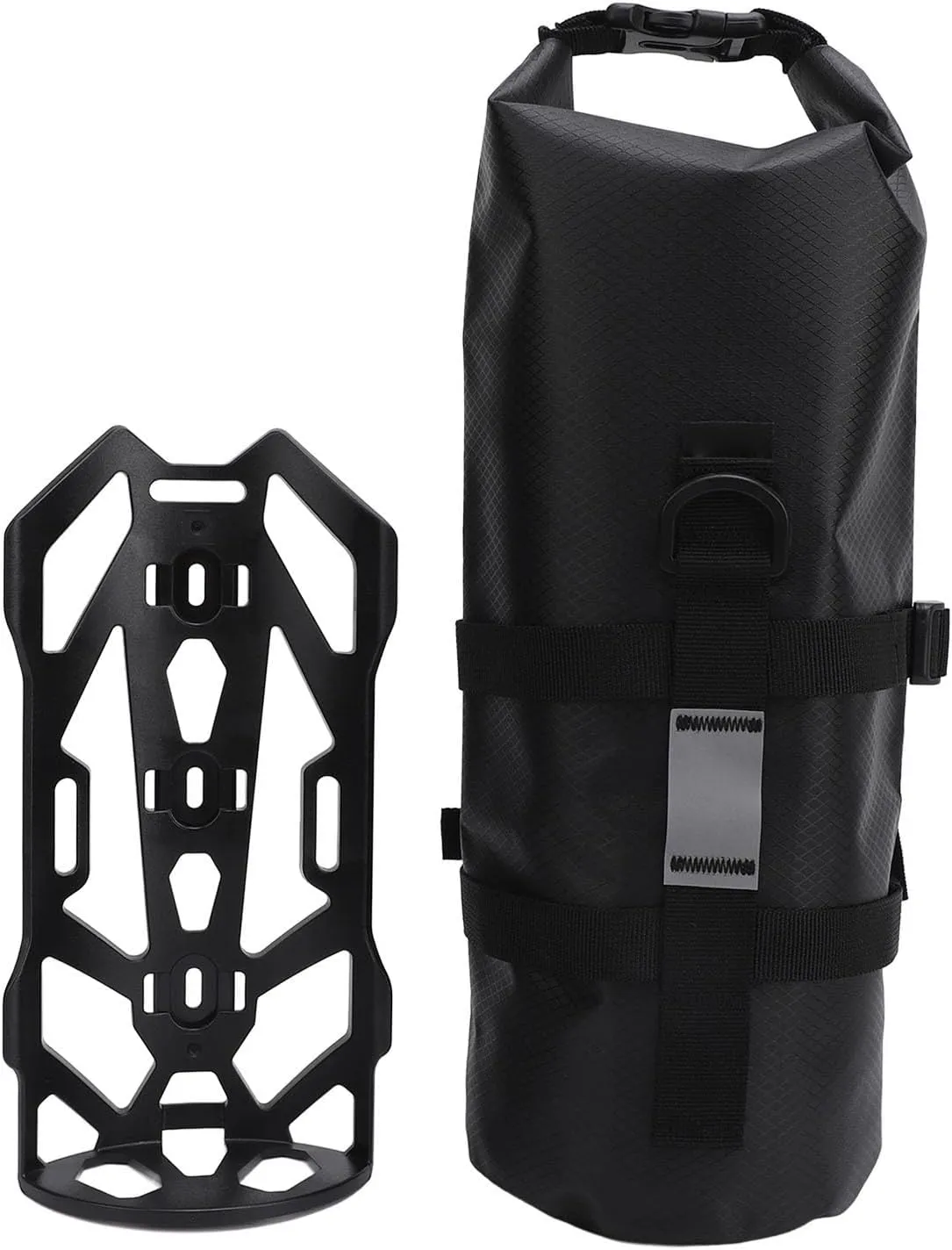 Bike Front Fork Bag,Roll Top Design Front Bike Rack Bike Panniers Bag for Mountain & Road Bikes, Scooter