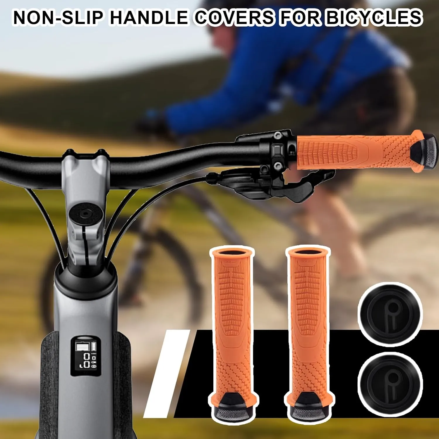 Bike Handlebar Grip,Non-Slip Bike Handle Grips | Ergonomic Soft Non-Slip Lockable Handlebar Accessories for Kids Girls Boys Scooter Cycling
