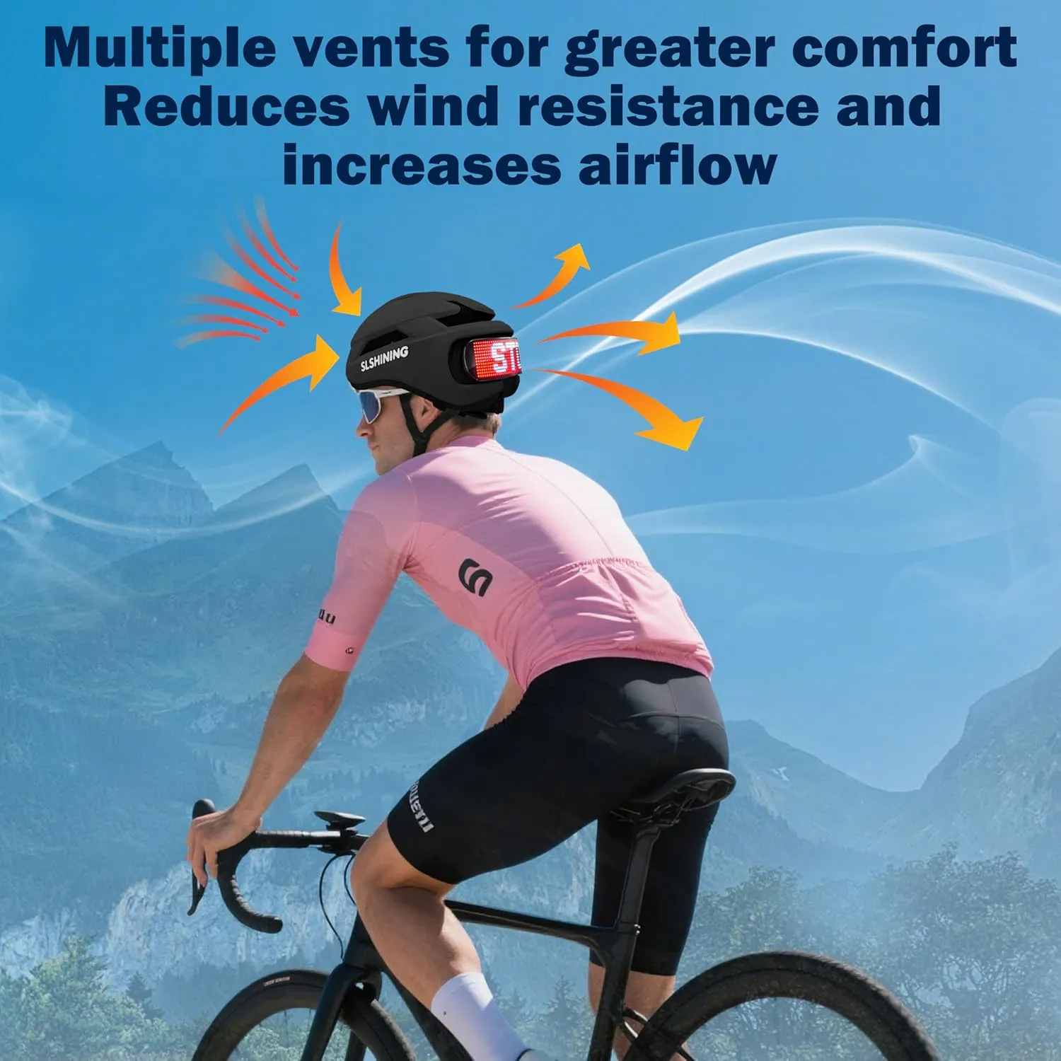 Bike Helmet - Bicycle Helmets with LED Light - Adult Youth Urban Bike Commuter, e-Bike, Scooter Helmet (58-62 cm)