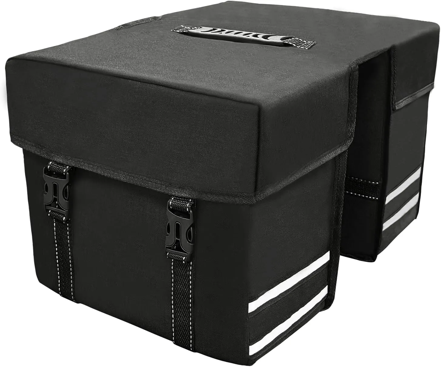 Bike Panniers, Bag Bicycle Saddlebags 25L Ebike Saddle Bags Commuting Bag with Reflective Trim for Rear Rack for Mountain Road Electric Bike Black