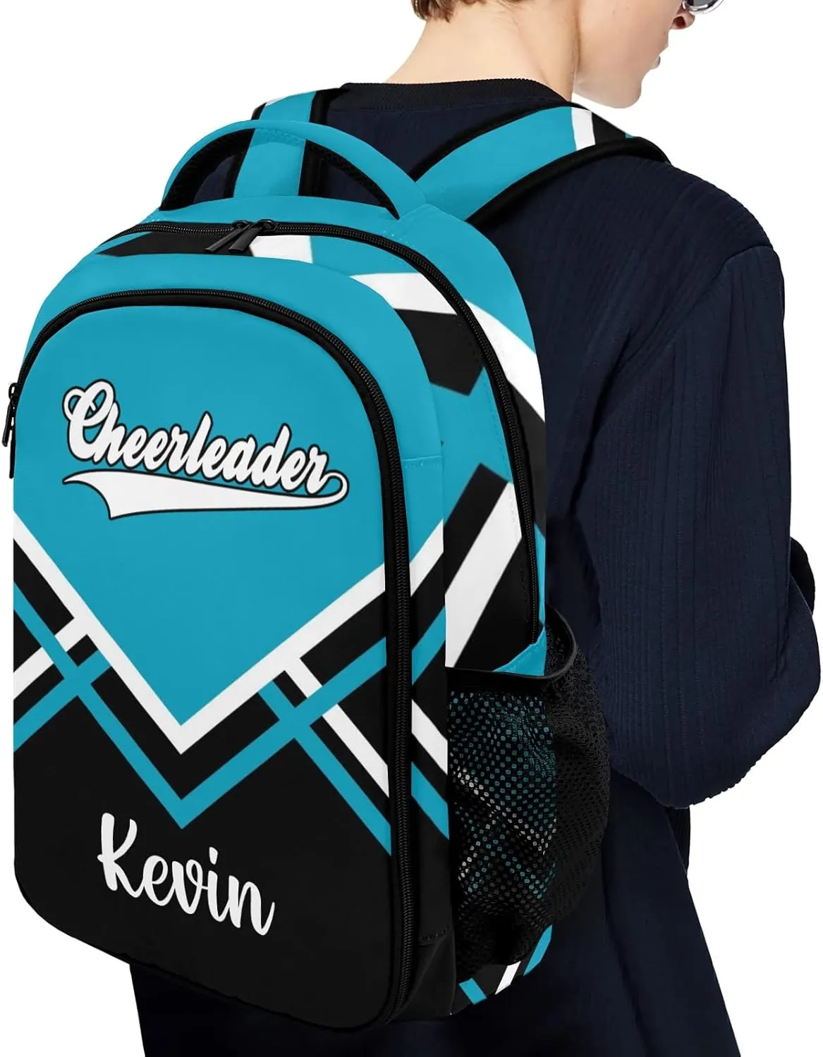 Blue Cheerleader Cheer Backpack Personalized with Name for Men Women Shoulder Bag Laptop Bag Bookbag