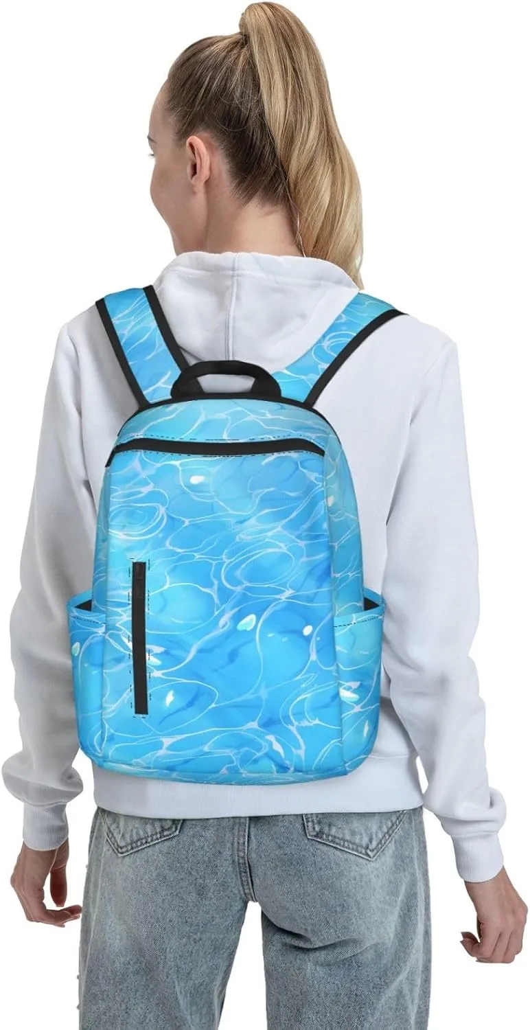 Blue Sea Water Travel Backpack for Women Men Lightweight Laptop Backpack Casual Daypack Backpack Purse for Hiking Gym Camping Business
