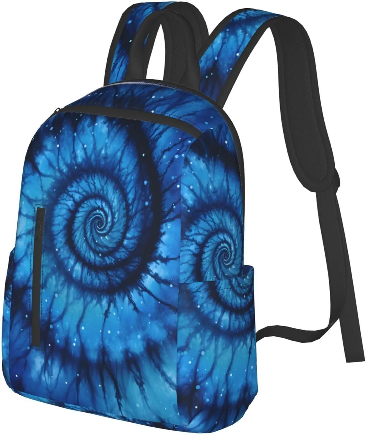 Blue Tie Dye Travel Backpack for Women Men Lightweight Laptop Backpack Casual Daypack Backpack Purse for Hiking Gym Camping Business