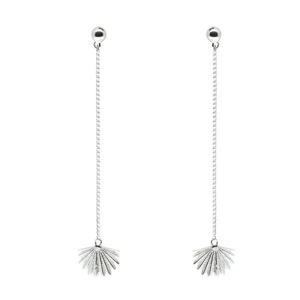 Boh Runga Mini Fan Tail Drop Earrings | Silver