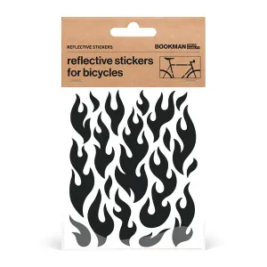 Bookman Reflective Flames Sticker Black