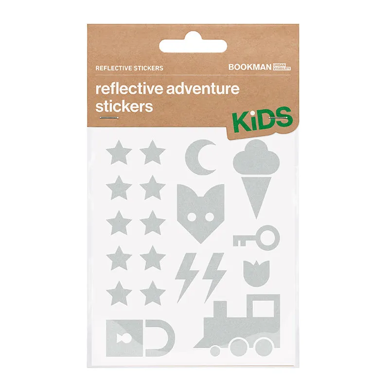 Bookman Reflective Stickers for Kids White