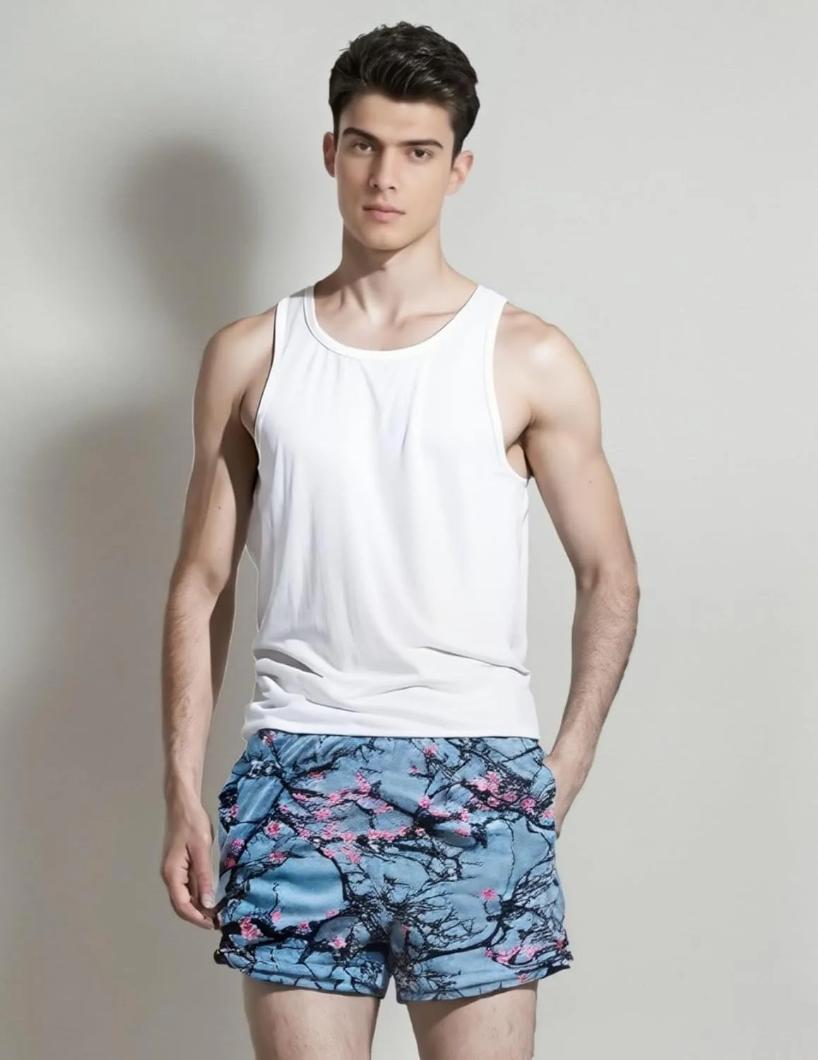 BOOMLEMON Mens Mesh Graphic Print Shorts Fashion Designer Workout Shorts Retro Casual Cool Streetwear Short Pants