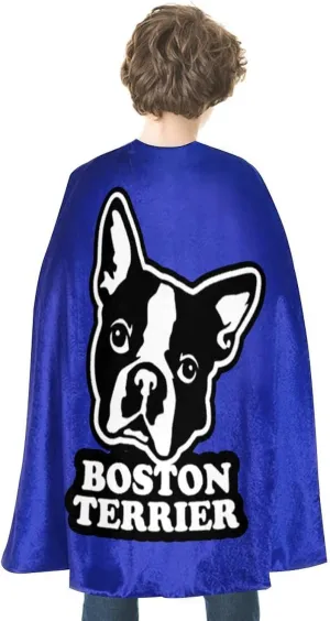 Boston Terrier Halloween Cape Unisex Super Hero Capes Funny Costumes Team Birthday Party Dress Up Vampire Capes