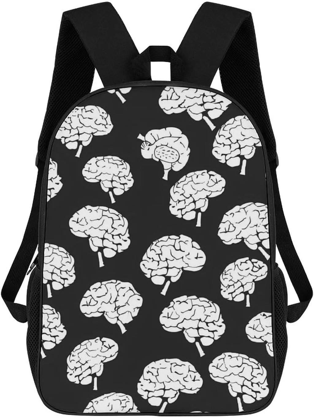 Brains Pattern 17 Inch Backpack Travel Laptop Shoulder Bag Funny Daypack Gifts for Men Women