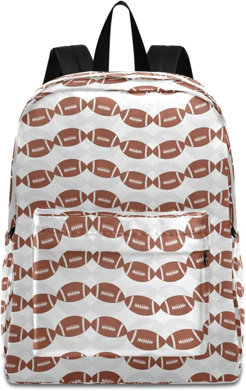 Brown and White Football Tile Pattern Travel Laptop Backpack Durable Computer Bag Ideal for Men Women School Bookbags Work