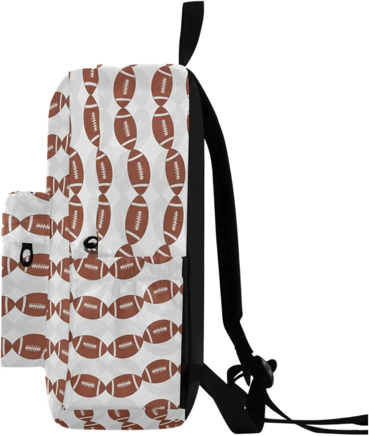 Brown and White Football Tile Pattern Travel Laptop Backpack Durable Computer Bag Ideal for Men Women School Bookbags Work