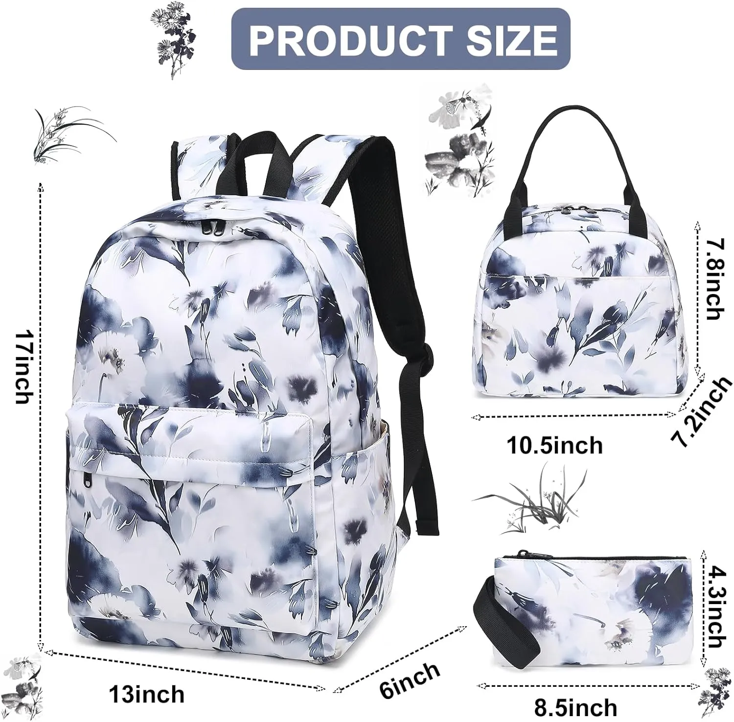 BTOOP Girls School Backpack Galaxy Schoolbag Laptop Bookbag Insulated Lunch Tote Bag Purse Teens Boys Kids