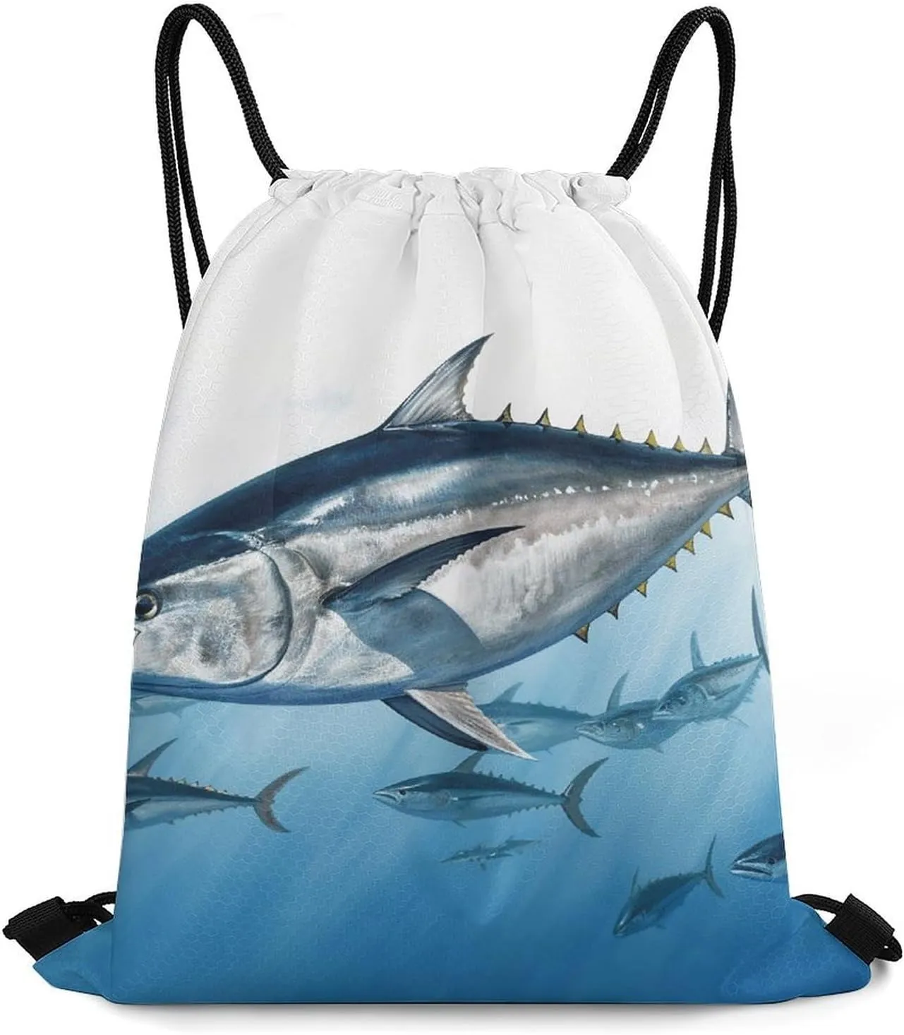 Bundle Pocket, Bluefin Tuna Thunnus Print Drawstring Bag Gym Drawstring Bag Versatile Sports Bag Travel Drawstring Bag Gym Backpack