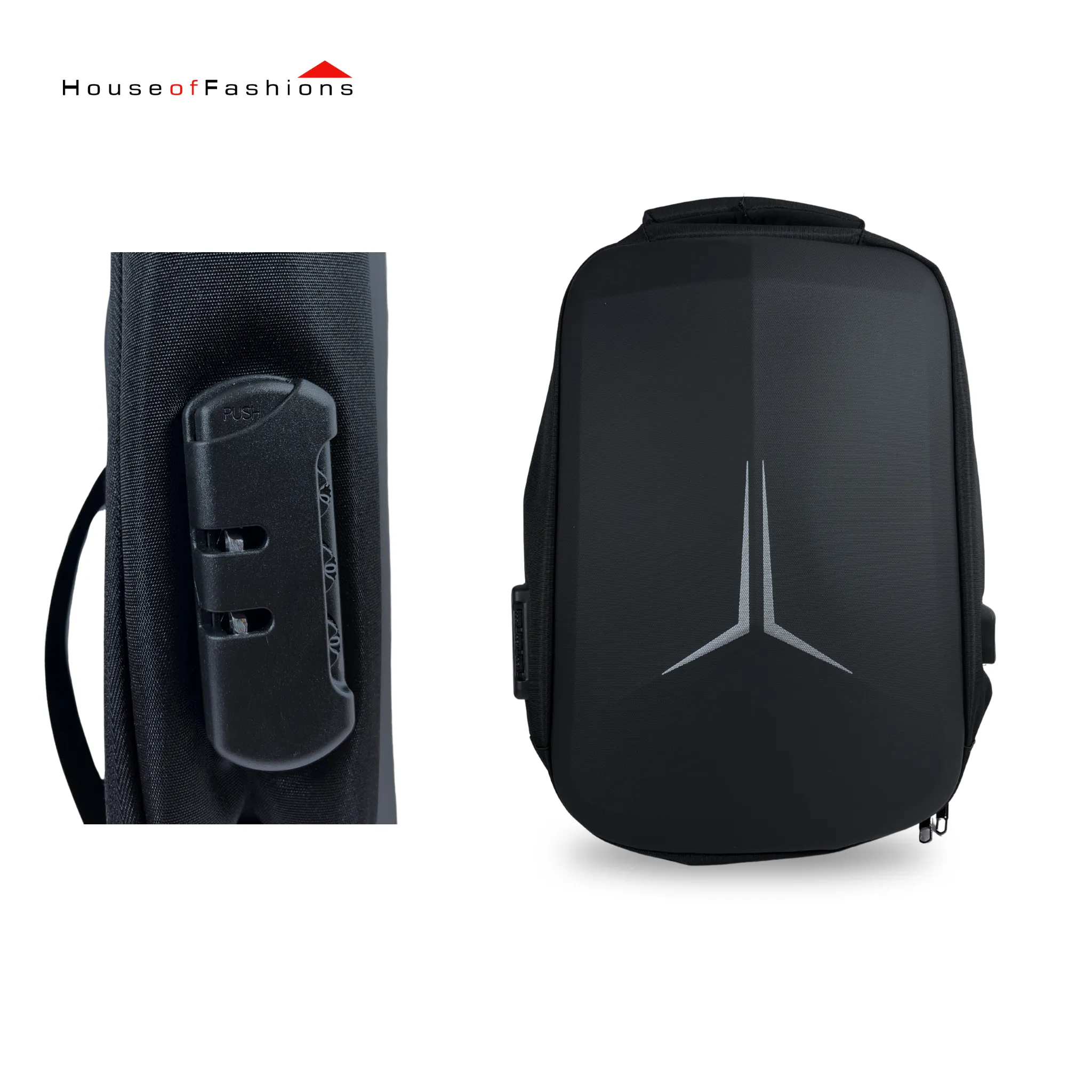 Business Men Laptop Backpack 15.6 Inch Big Capacity Travel Bag Waterproof Material School Backpack Bags with USB Charging Port - Black