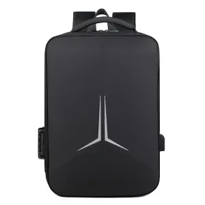 Business Men Laptop Backpack 15.6 Inch Big Capacity Travel Bag Waterproof Material School Backpack Bags with USB Charging Port - Black