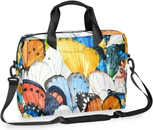 Butterfly Wings Laptop Bag 16 Inch with Shoulder Straps & Handle Water-Resistant Durable Messenger Bag for Men Women Business Office Travel Gifts