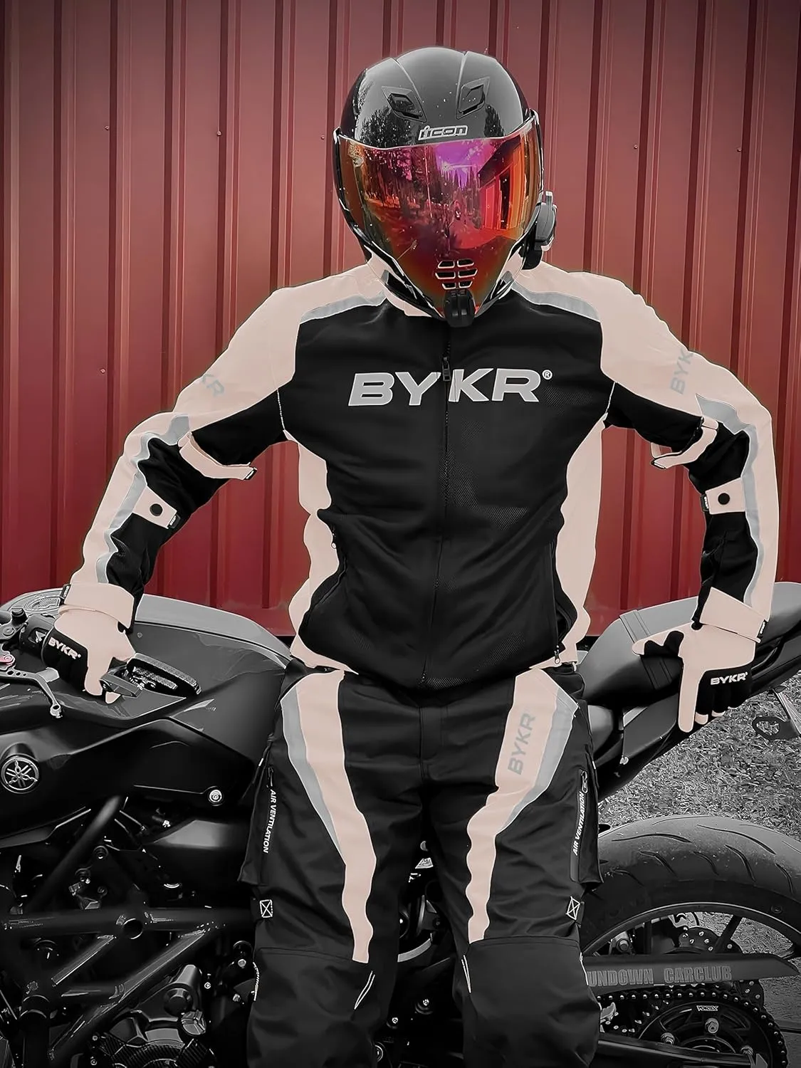 BYKR Mesh Motorcycle Jacket For Men Dual Sports Adventure Breathable Riding Protective Motorbike Jackets Enduro CE Armored