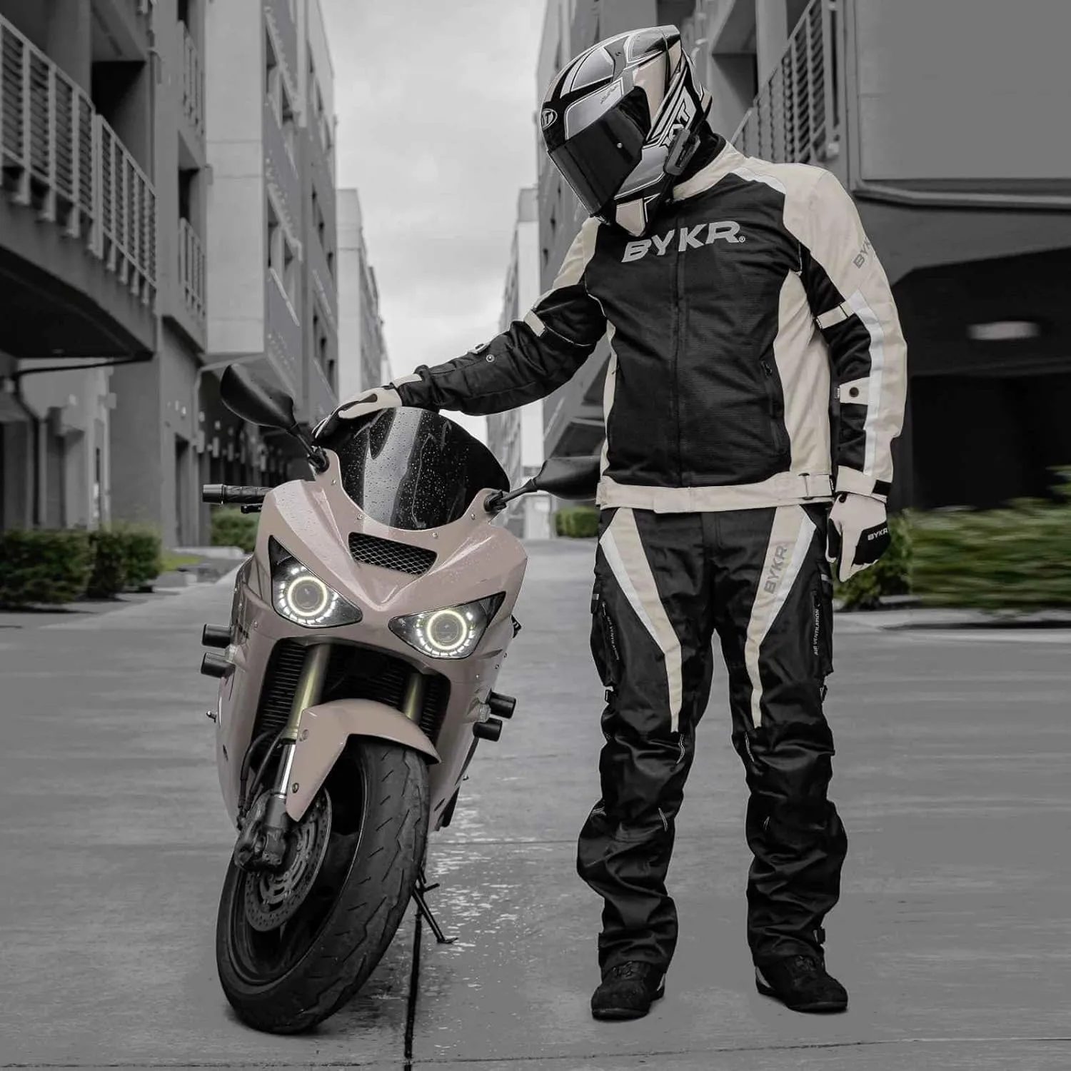 BYKR Mesh Motorcycle Jacket For Men Dual Sports Adventure Breathable Riding Protective Motorbike Jackets Enduro CE Armored