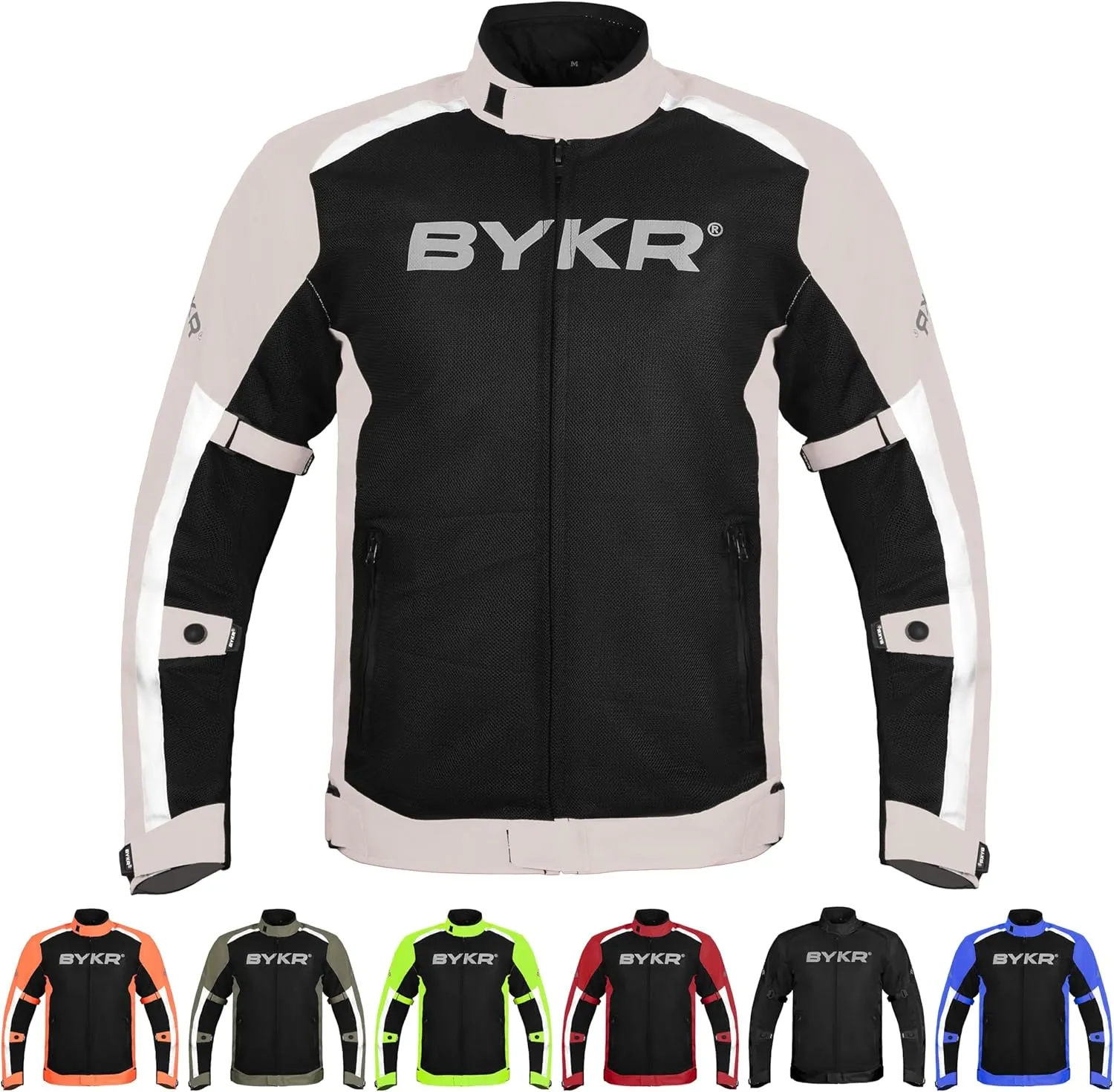 BYKR Mesh Motorcycle Jacket For Men Dual Sports Adventure Breathable Riding Protective Motorbike Jackets Enduro CE Armored