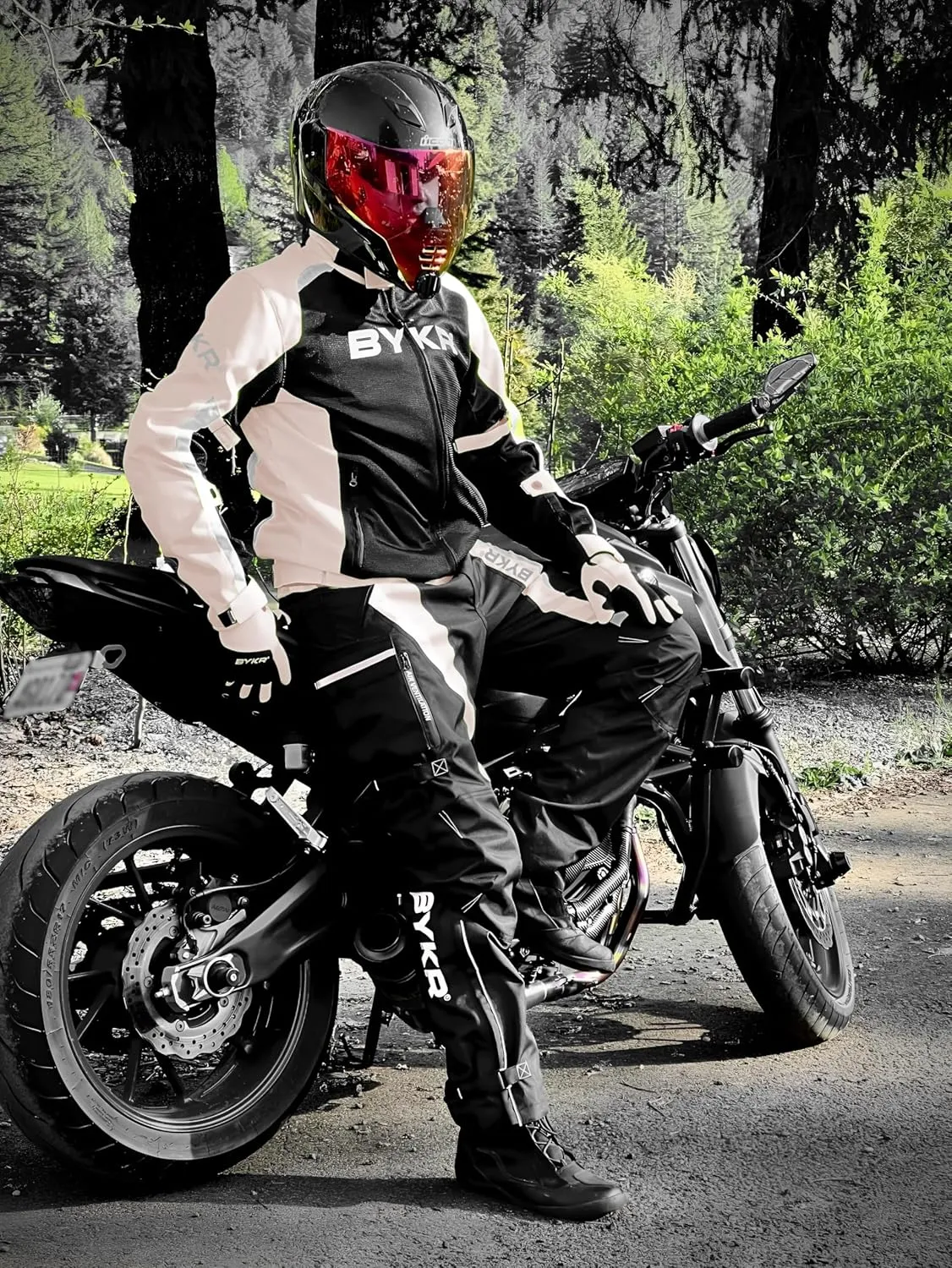 BYKR Mesh Motorcycle Jacket For Men Dual Sports Adventure Breathable Riding Protective Motorbike Jackets Enduro CE Armored